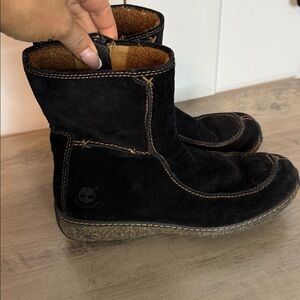Timberland Black Suede Leather Waterproof Boots - 8